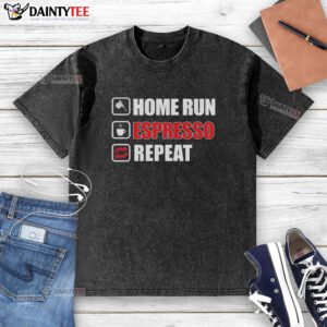 Official Home Run Espresso Repeat Washed T-Shirt in soft fabric, showcasing a trendy design perfect for casual wear.