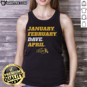 Official North Dakota State Bison tank top for January-February featuring a stylish design by Dave April.
