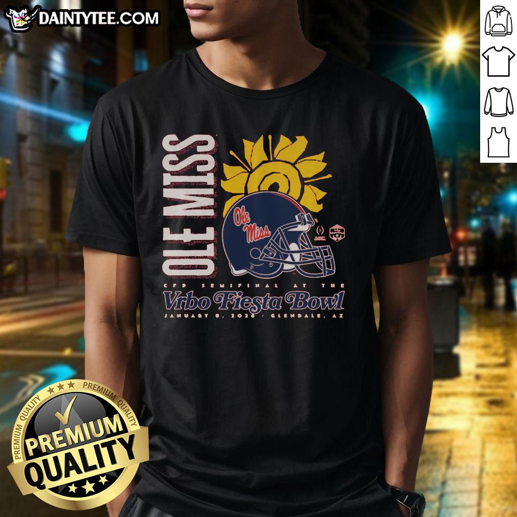 Original Ole Miss 2026 Fiesta Bowl T-Shirt featuring team colors and logo, perfect for fans celebrating the big game.