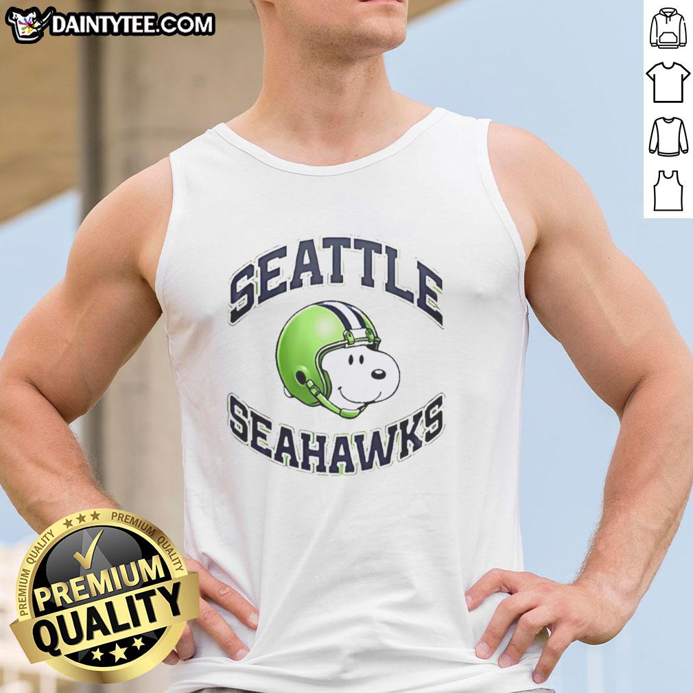 Original Seattle Seahawks Snoopy Freedom 2026 logo tank top featuring vibrant colors and playful design for fans.