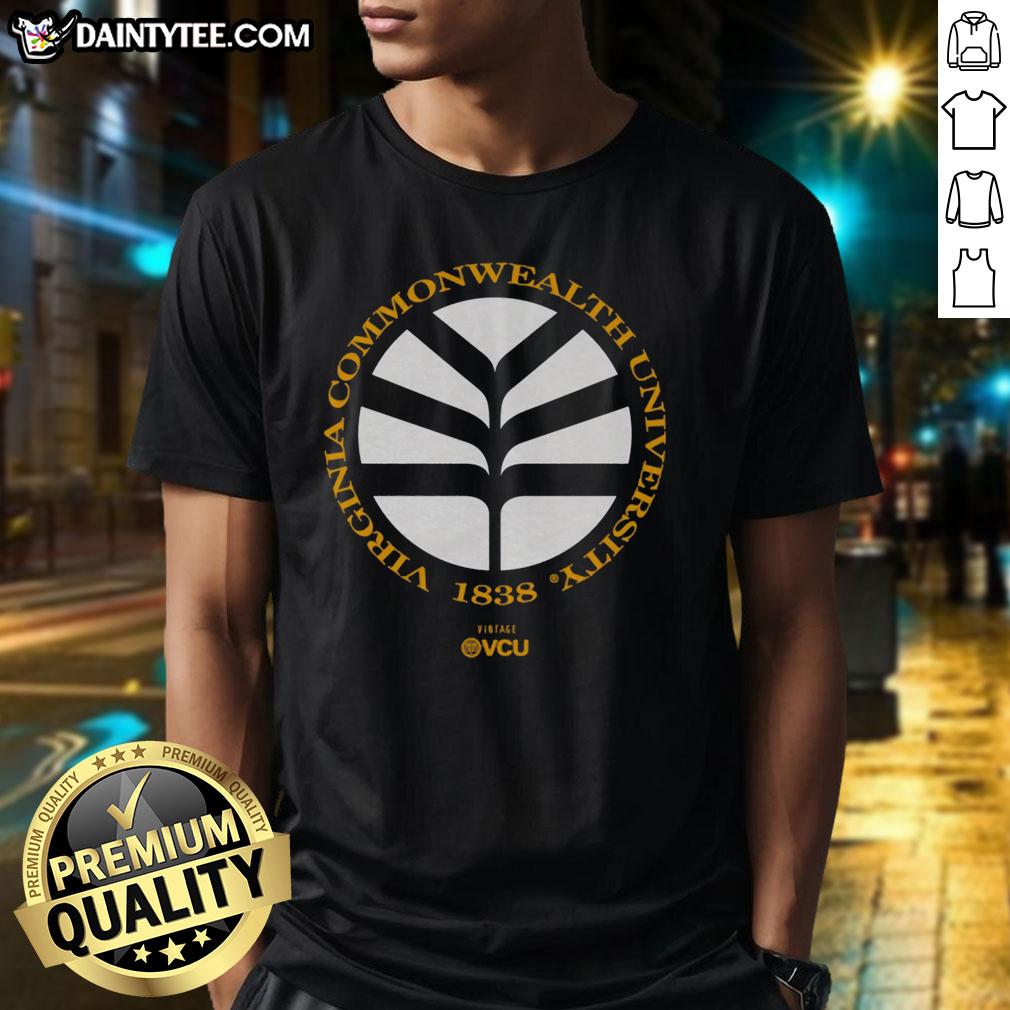 Original VCU Vintage Seal T-Shirt featuring classic logo design, perfect for fans and collectors of Virginia Commonwealth University.