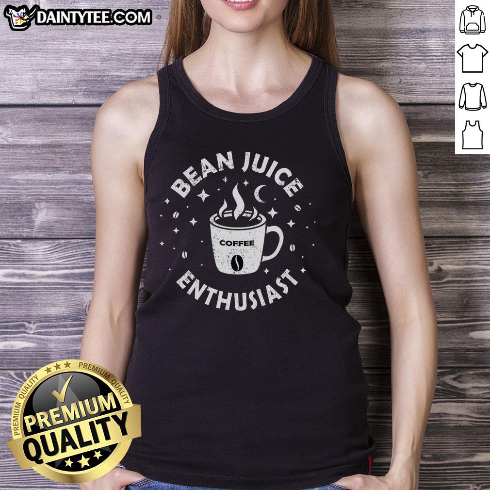 Awesome Bean Juice Enthusiast Tank Top featuring a fun design for coffee lovers and casual wear.