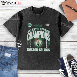 Awesome Boston Celtics 2026 NBA Atlantic Division Champions washed t-shirt showcasing team pride and style.