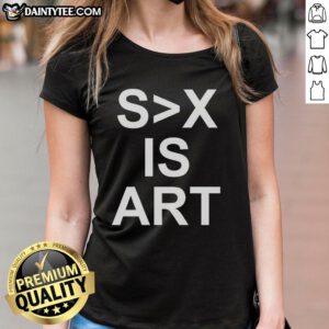 Awesome Sex Is Art Ladies Tee featuring a stylish design, perfect for expressing confidence and creativity in fashion.