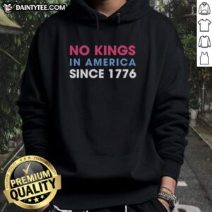 Jamie Lee Curtis wearing a 'No Kings in America Since 1776' hoodie, promoting freedom and independence.