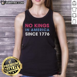 Jamie Lee Curtis wearing a 'No Kings In America Since 1776' tank top, showcasing a bold, patriotic statement.