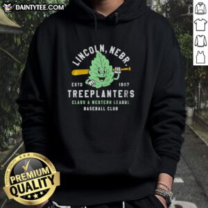 Vintage hoodie featuring Nice Lincoln Treeplanters, a defunct Nebraska baseball team established in 1907.