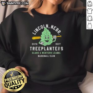 Vintage sweatshirt featuring Nice Lincoln Treeplanters, a defunct Nebraska baseball team established in 1907.