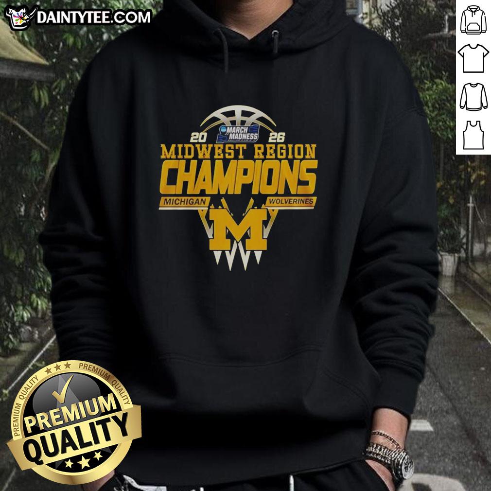 2026 Midwest Region Champions hoodie featuring Nice Michigan Wolverines logo and design, perfect for fans.