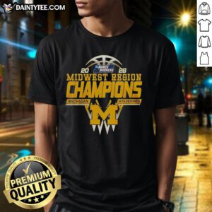 Nice Michigan Wolverines Midwest Region Champions 2026 T-shirt featuring bold team logo and vibrant colors.