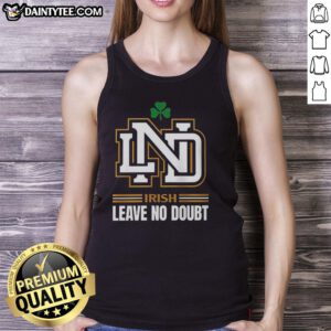 Official Notre Dame Irish Leave No Doubt tank top showcasing vibrant team colors and logo for fans and supporters.