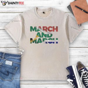 Alt Text: Original March and March South African Flag washed t-shirt featuring vibrant colors and a comfortable fit.