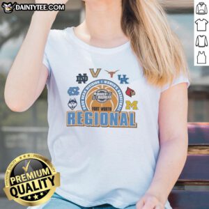 2026 NCAA Division I Women's Basketball Regional Fort Worth Ladies Tee featuring vibrant design and team spirit.