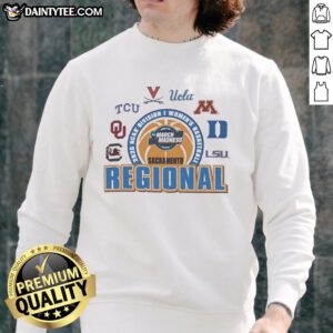 Original NCAA Division I Women's Basketball Sacramento Regional 2026 sweatshirt featuring team colors and logo design.