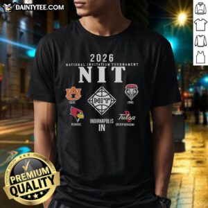 2026 NCAA Division I Men's Basketball NIT Champion logo T-shirt showcasing vibrant design and team spirit.