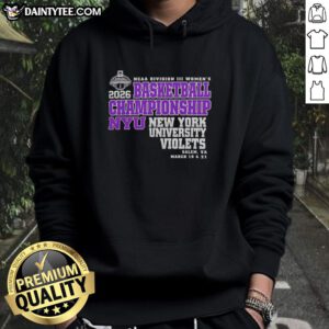 Top New York University Violets 2026 NCAA Division III Women's Basketball Final Championship hoodie in vibrant colors.