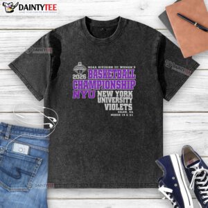 Alt Text: Top New York University Violets 2026 NCAA Division III Women's Basketball Final Championship washed t-shirt design.