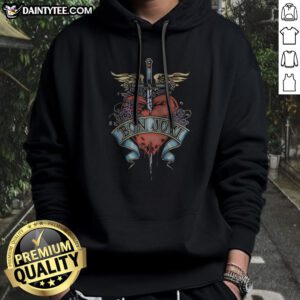 Awesome Bon Jovi Heart And Dagger Hoodie