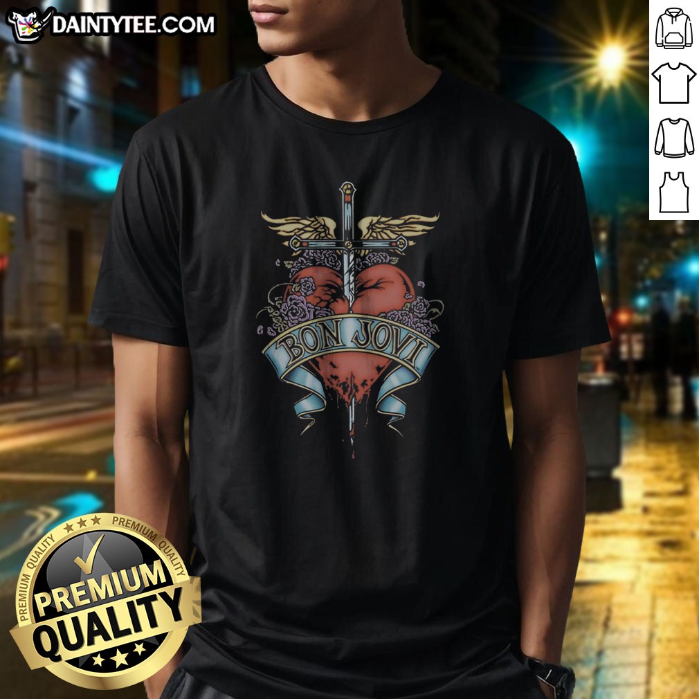 Awesome Bon Jovi Heart And Dagger Shirt Awesome Bon Jovi Heart And Dagger Shirt