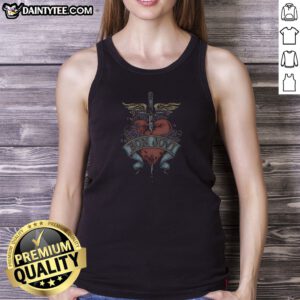 Awesome Bon Jovi Heart And Dagger Tank Top
