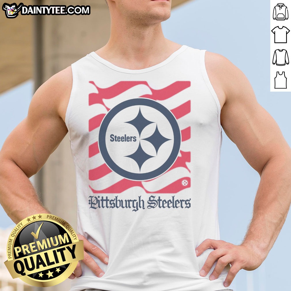 Awesome Pittsburgh Steelers American Heritage Wordmark Shirt on Tank Top Awesome Pittsburgh Steelers American Heritage Wordmark Shirt shown as a tank top preview