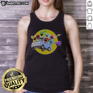 Cute Poppy Playtime Smiling Critters Drive Car Tank top featuring colorful cartoon characters on a sleeveless shirt