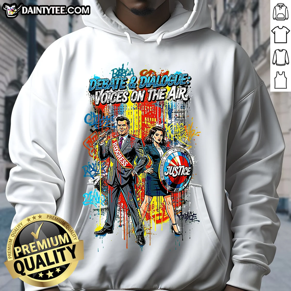 Debate & Dialogue Voices Street Graffiti Hoodie Debate & Dialogue Voices Street Graffiti Hoodie