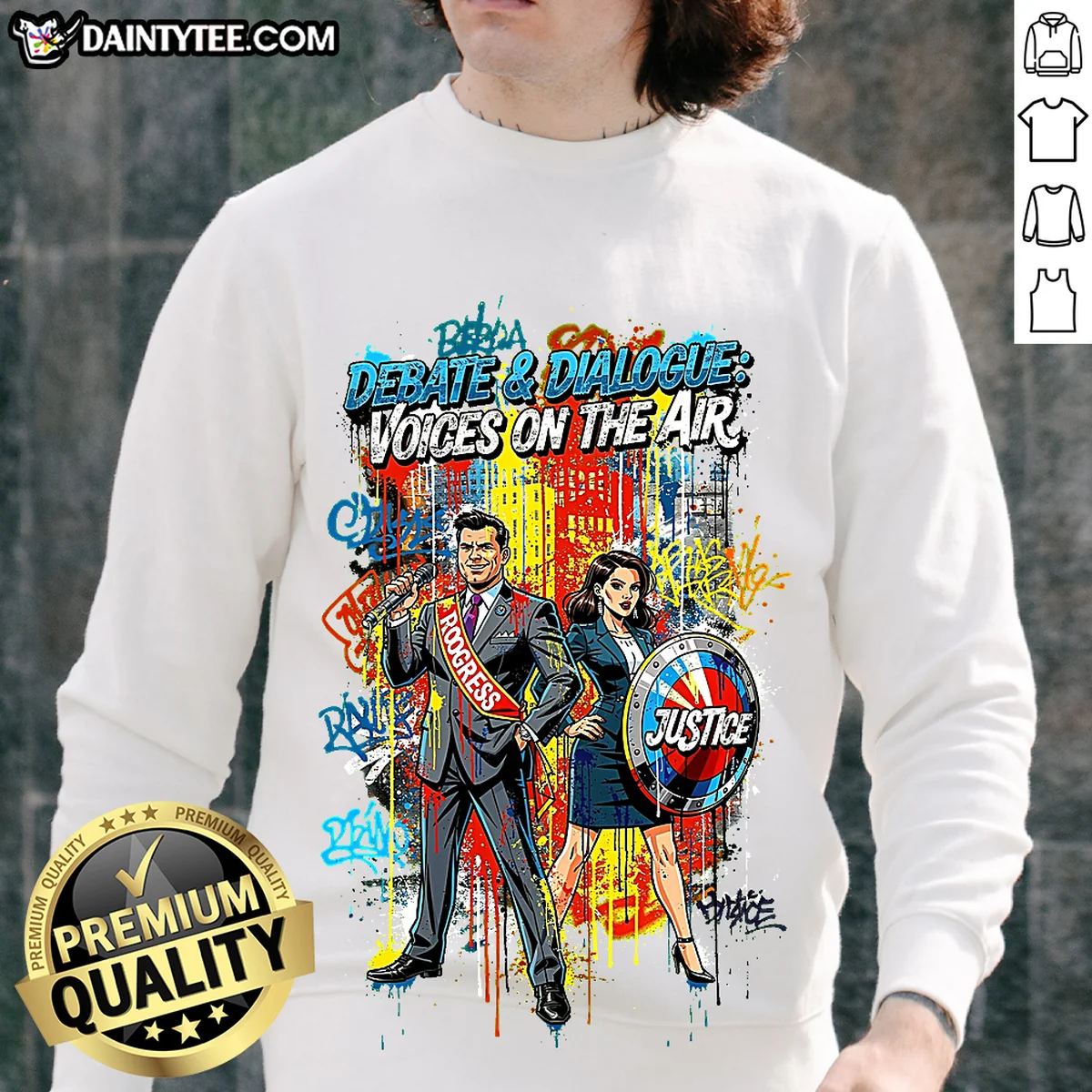 Debate & Dialogue Voices Street Graffiti Sweatshirt Debate & Dialogue Voices Street Graffiti Sweatshirt