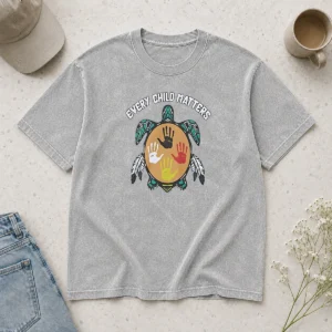 Funny Every Child Matters Turtle Washed T-Shirt