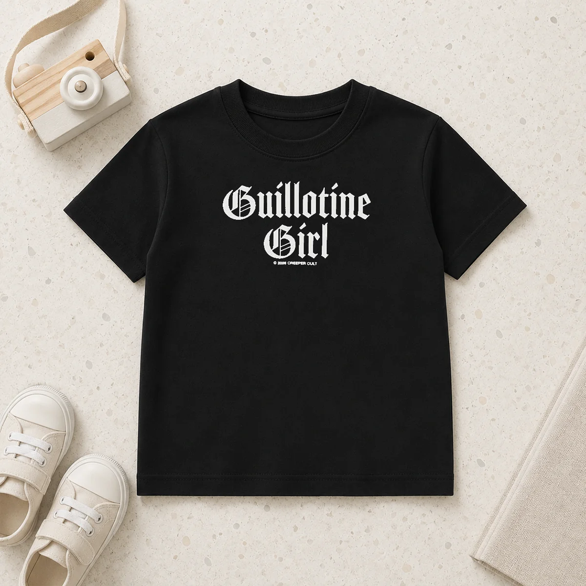 Funny Guillotine Girl 2026 Creeper Cult Kids T-Shirt