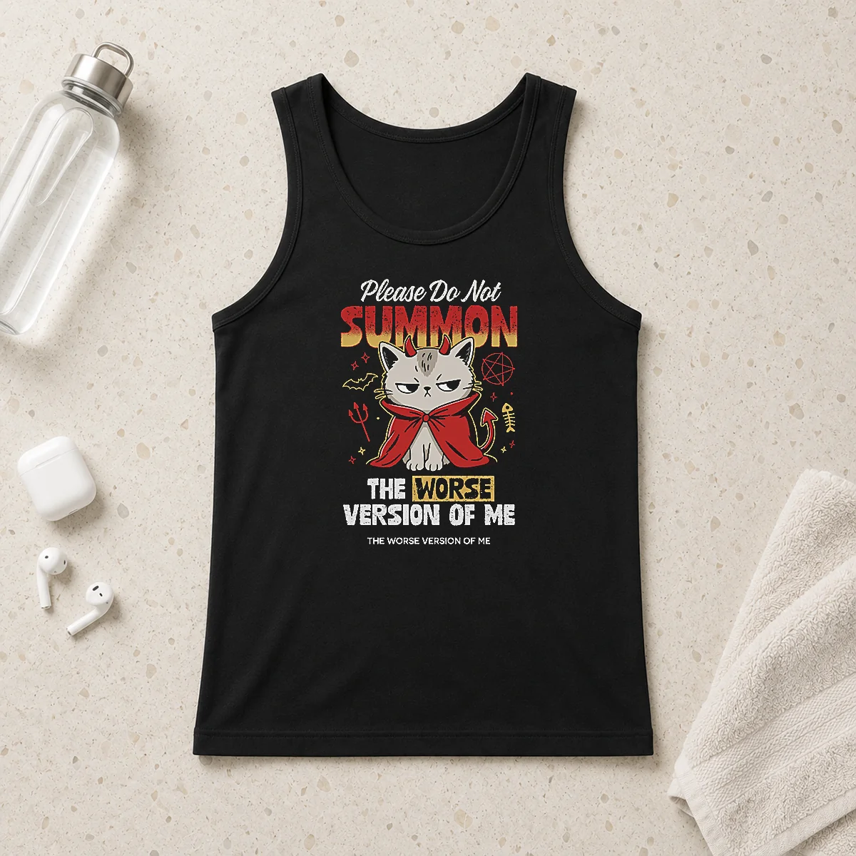 Funny Please Do Not Summon The Worse Version Of Me Cat Tank Top