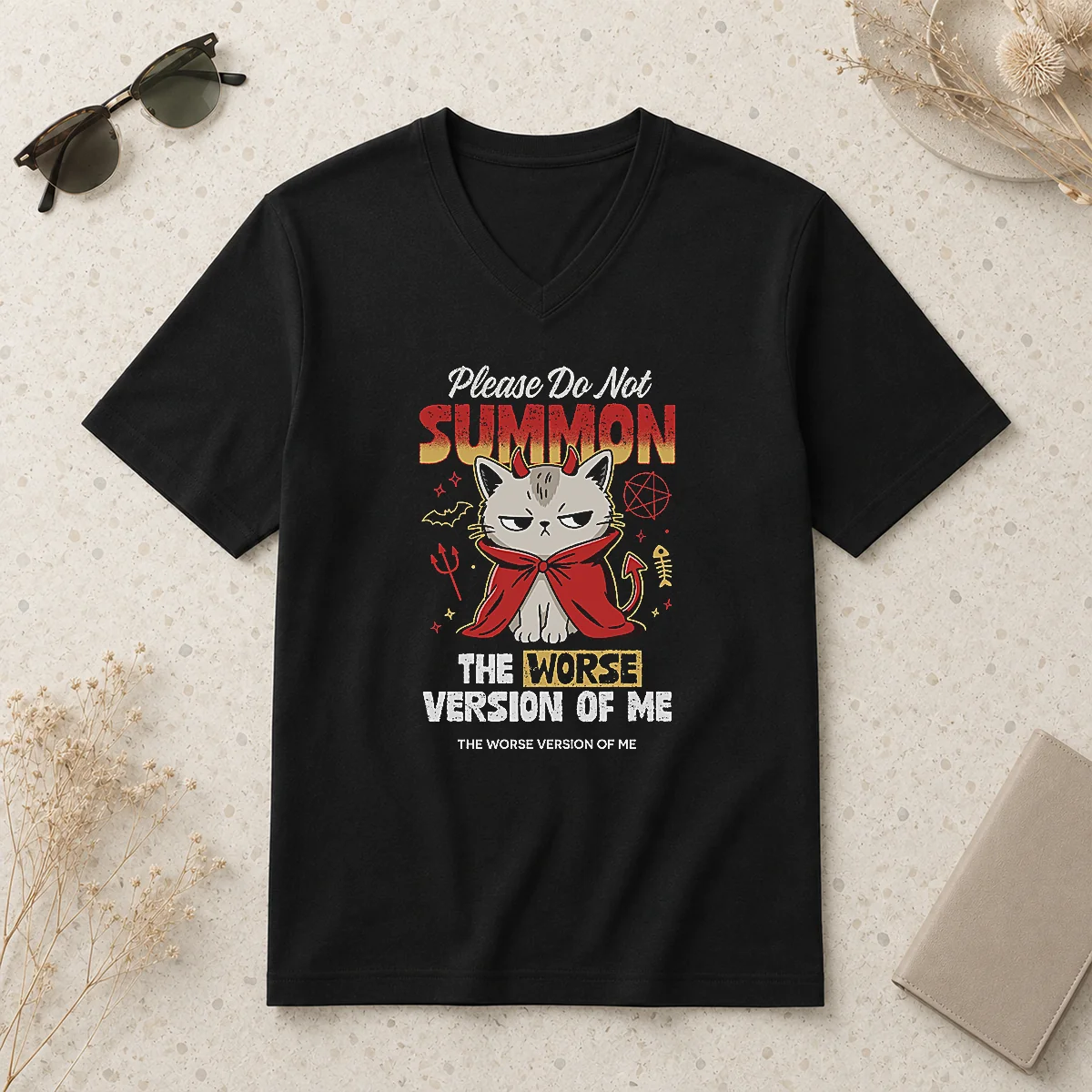 Funny Please Do Not Summon The V-Neck Shirt Funny Please Do Not Summon The V-Neck Shirt