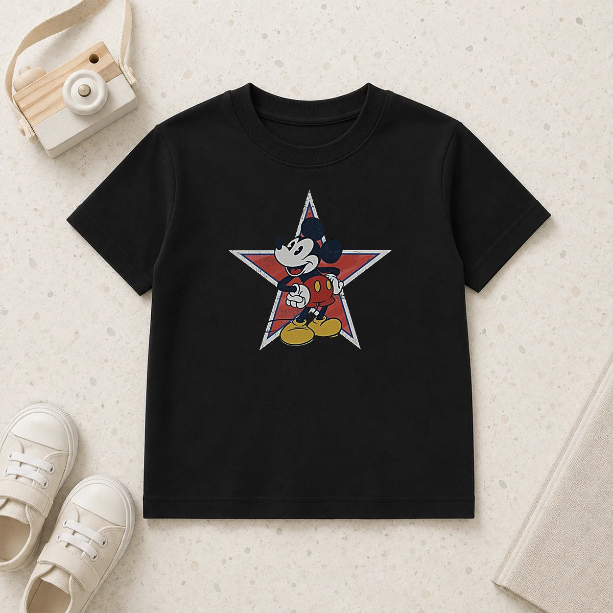 Good Disney Distressed Mickey Mouse Star Mens Kids T-Shirt