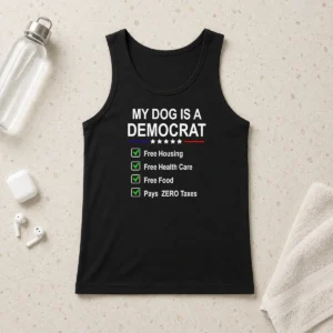 Good My Dog Is A Democrat Free Housing Free Health Care Free Food Pays Zero Taxes Tank Top