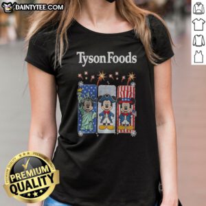 Good Tyson Foods Mickey Mouse Statue Of Liberty Patriot And Uncle Sam Ladies Shirt featuring vibrant patriotic graphics on a comfortable fit