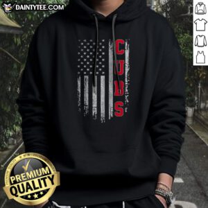 Good Vintage Cubs Name American US Flag Sports Hoodie featuring a classic design for sports fans