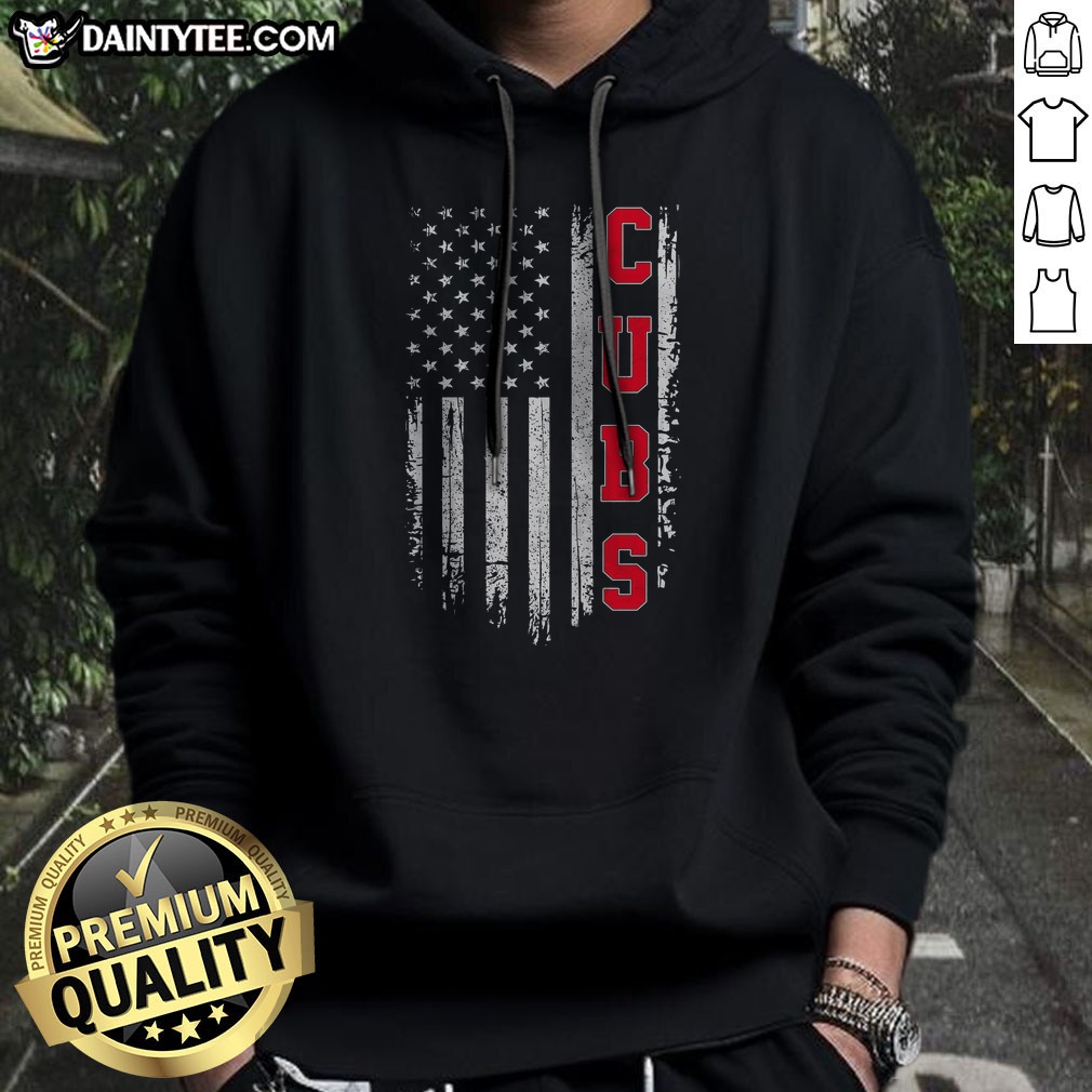 Good Vintage Cubs Name American US Flag Sports Shirt on Hoodie Good Vintage Cubs Name American US Flag Sports Shirt shown as a hoodie preview