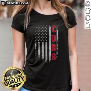 Good Vintage Cubs Name American US Flag Sports Ladies Shirt featuring a classic design and comfortable fit.