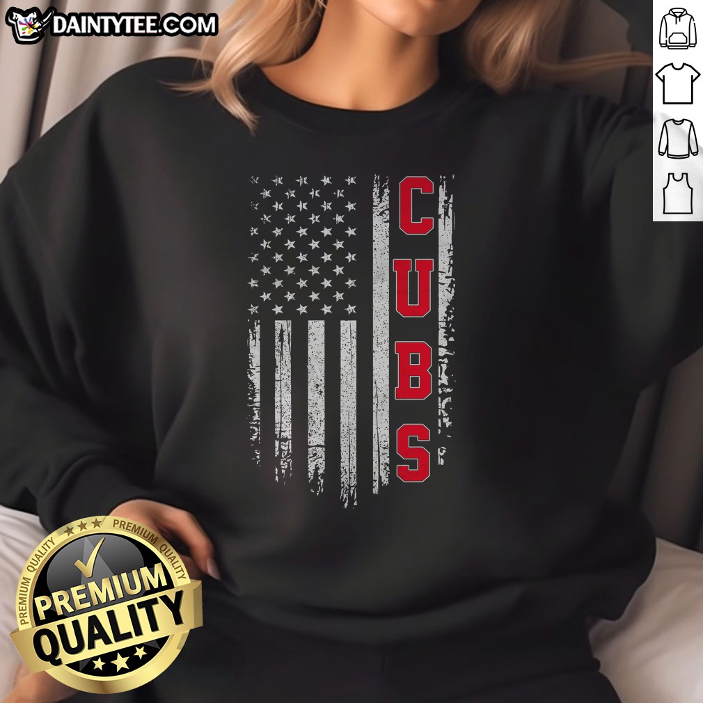 Good Vintage Cubs Name American US Flag Sports Shirt on Sweatshirt Good Vintage Cubs Name American US Flag Sports Shirt shown as a sweatshirt preview