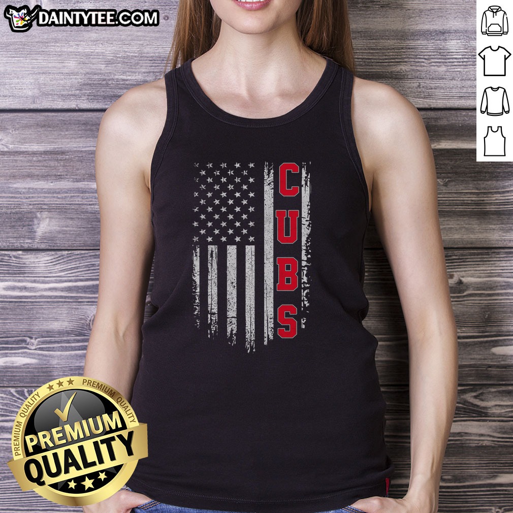 Good Vintage Cubs Name American US Flag Sports Shirt on Tank Top Good Vintage Cubs Name American US Flag Sports Shirt shown as a tank top preview