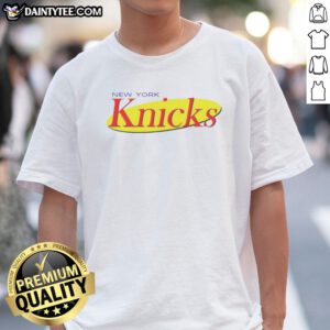 Hot New York Knicks Seinfeld Logo Shirt featuring a classic crew neck and short sleeves in vibrant colors