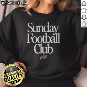 Nice Buffalo Bills Sunday Football Club Sweatshirt featuring a bold team logo and comfortable fit.