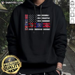 Nice Houston Sport Teams Texans Astros Rockets American Flag Houston USA Independence Day Hoodie