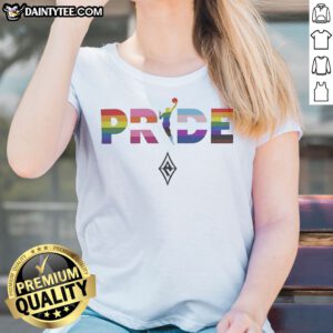 Nice Las Vegas Aces 2026 WNBA Pride LGBT Pattern Flag Ladies Shirt featuring vibrant colors and a unique design.
