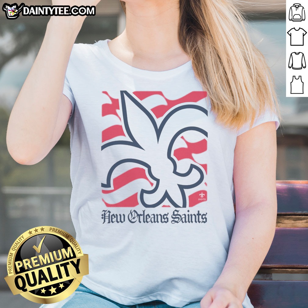 Nice New Orleans Saints American Heritage Wordmark Shirt on Ladies Shirt Nice New Orleans Saints American Heritage Wordmark Shirt shown as a ladies shirt preview