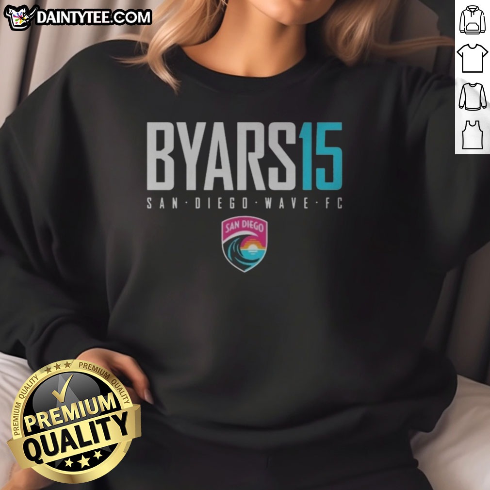 Nice San Diego Wave FC Byars 15 San Diego Wave FC National Women Soccer League Shirt on Ladies Shirt Nice San Diego Wave FC Byars 15 San Diego Wave FC National Women Soccer League Shirt shown as a ladies shirt preview