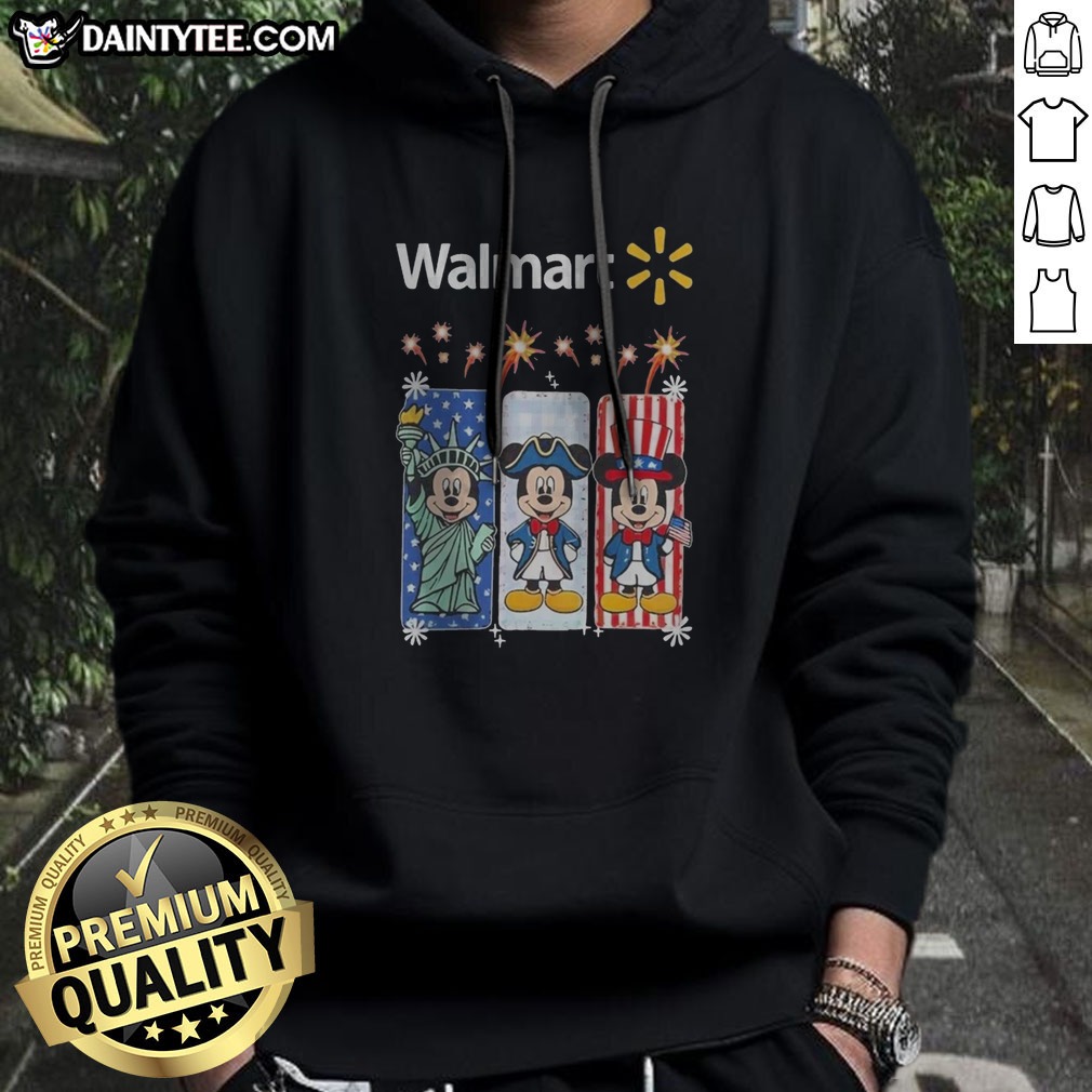 Nice Walmart Mickey Mouse Statue Of Liberty Patriot Independence Day Shirt on Hoodie Nice Walmart Mickey Mouse Statue Of Liberty Patriot Independence Day Shirt shown as a hoodie preview