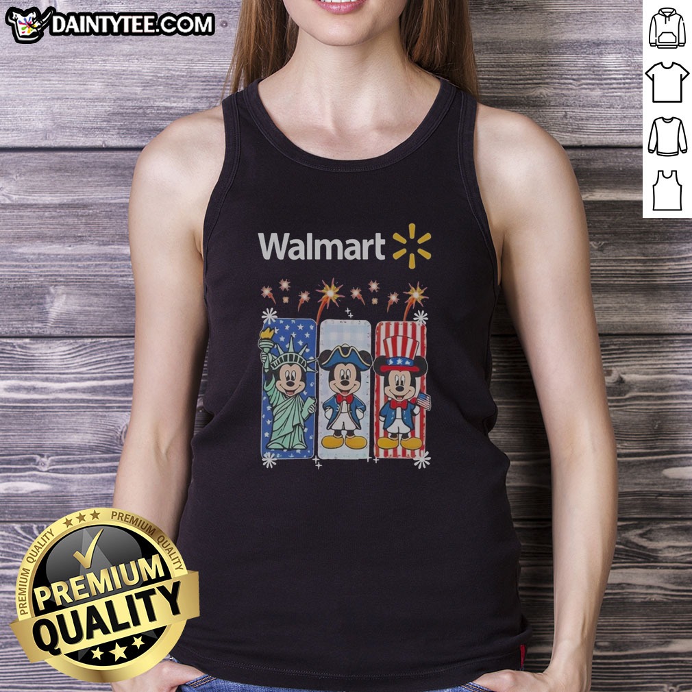 Nice Walmart Mickey Mouse Statue Of Liberty Patriot Independence Day Shirt on Tank Top Nice Walmart Mickey Mouse Statue Of Liberty Patriot Independence Day Shirt shown as a tank top preview