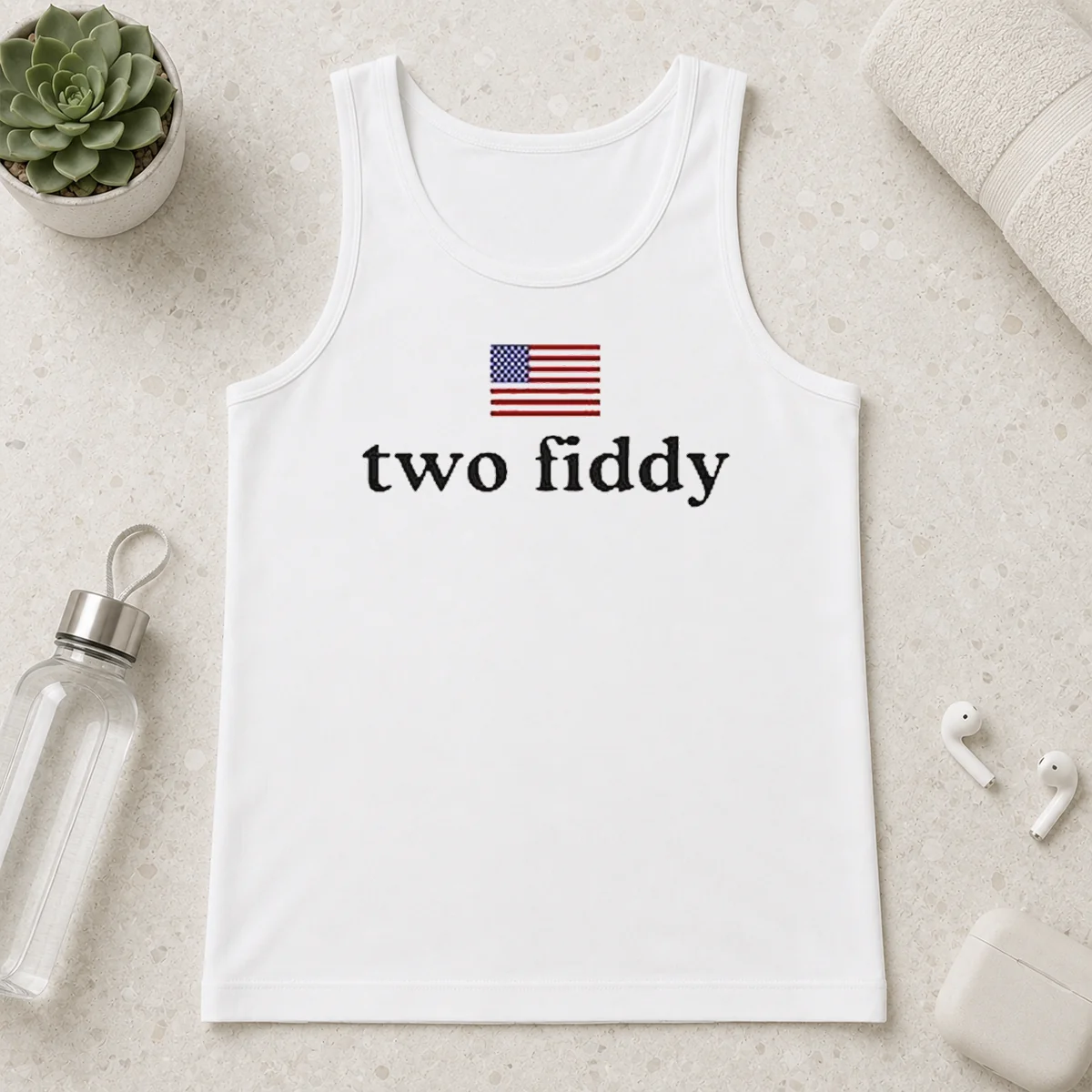 Original American Flag Two Fiddy Tank Top