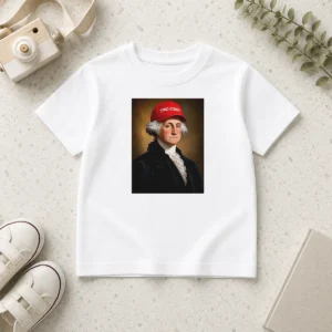 Original George Washington President America Hat With Two Fiddy Kids T-Shirt